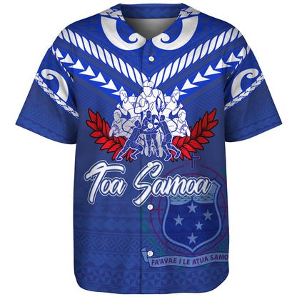 Samoa Custom Personalised Baseball Shirt Toa Samoa Tribal Pattern