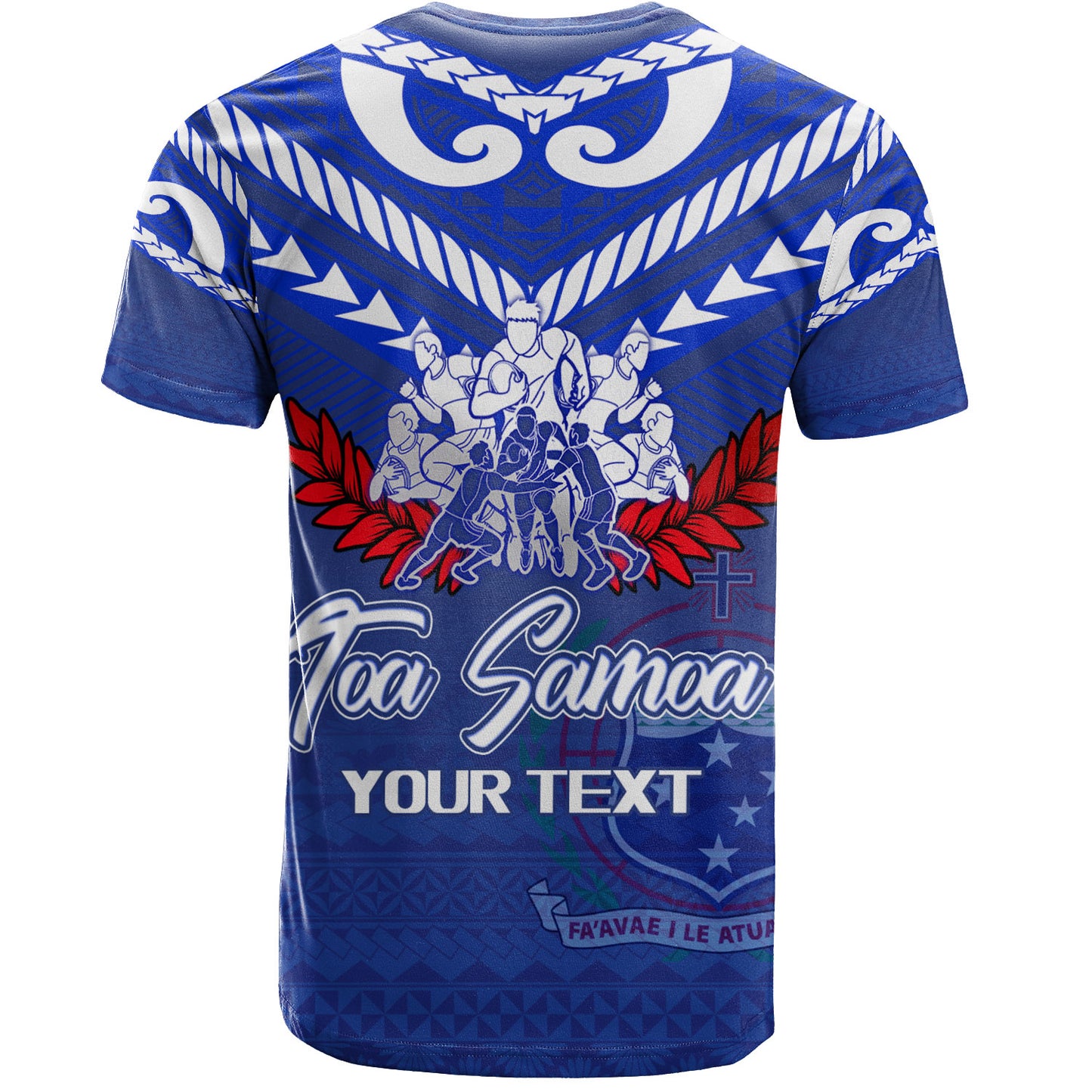Samoa Custom Personalised T-Shirt Toa Samoa Tribal Pattern