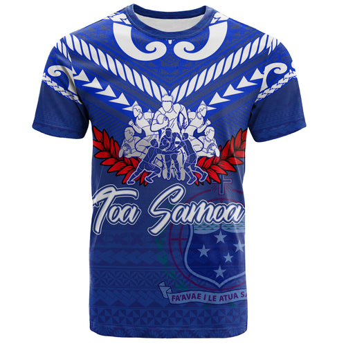 Samoa Custom Personalised T-Shirt Toa Samoa Tribal Pattern