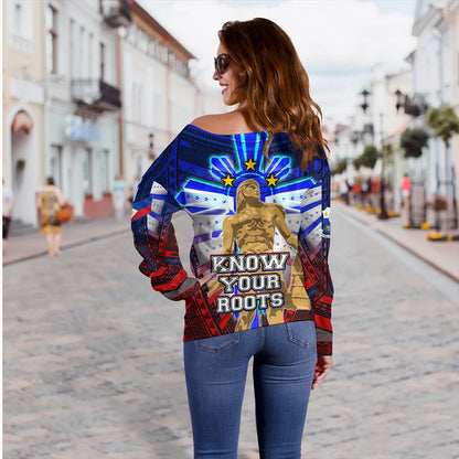 Philippines Filipinos Off Shoulder Sweatshirt Lapu Lapu Know Your Roots