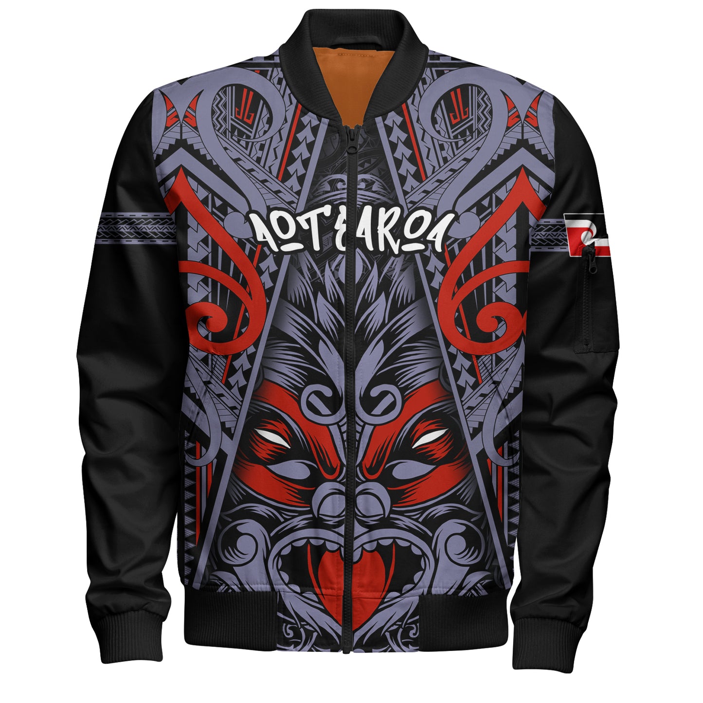 New Zealand Bomber Jacket Tiki Mask Aotearoa Style
