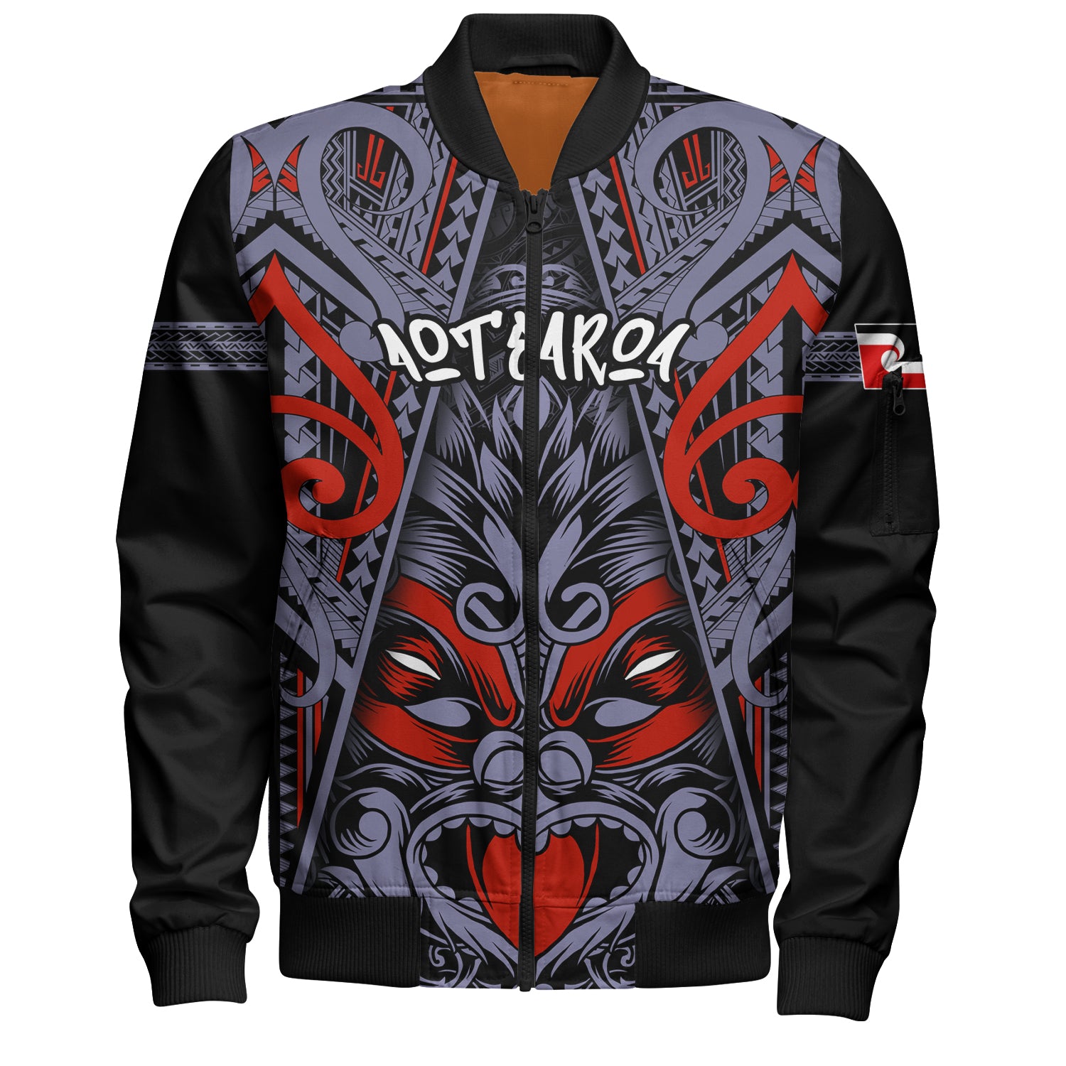 New Zealand Bomber Jacket Tiki Mask Aotearoa Style