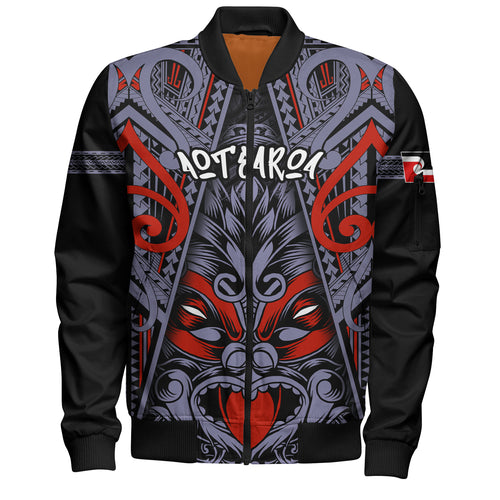 New Zealand Bomber Jacket Tiki Mask Aotearoa Style