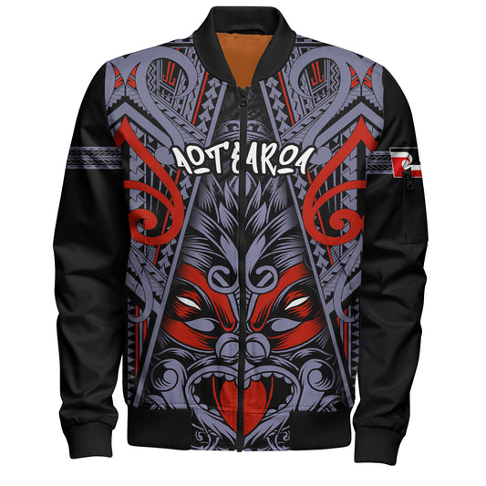New Zealand Bomber Jacket Tiki Mask Aotearoa Style