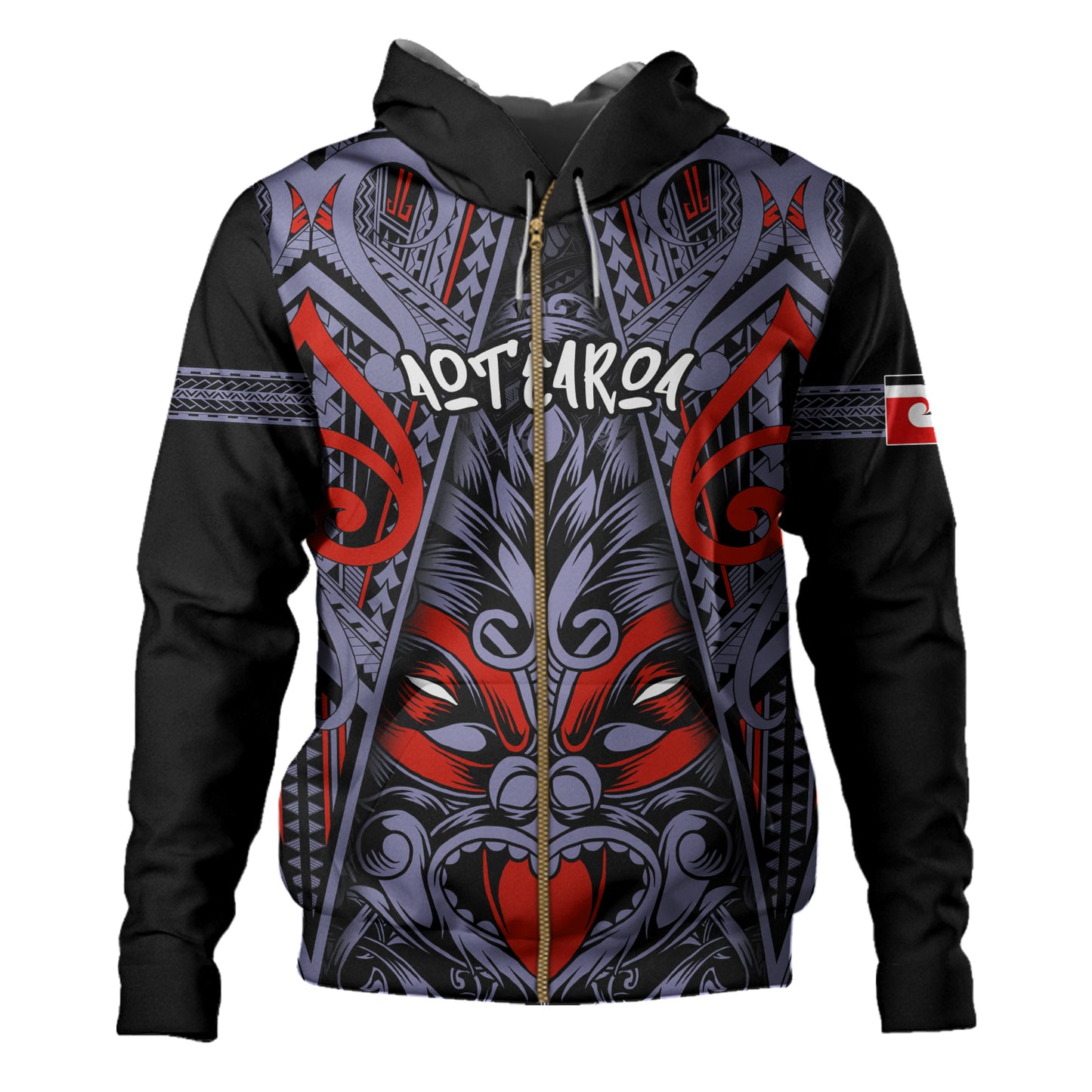 New Zealand Hoodie Tiki Mask Aotearoa Style