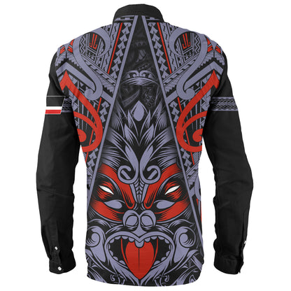 New Zealand Long Sleeve Shirt Tiki Mask Aotearoa Style