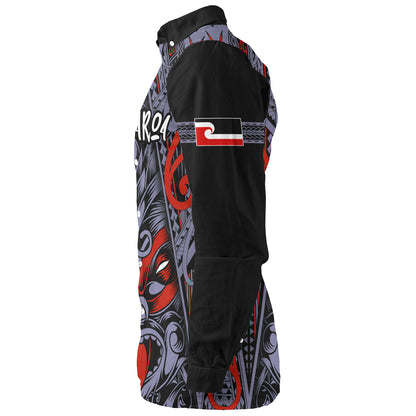 New Zealand Long Sleeve Shirt Tiki Mask Aotearoa Style