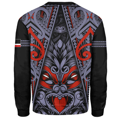 New Zealand Sweatshirt Tiki Mask Aotearoa Style
