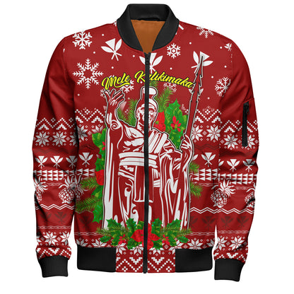 Hawaii Bomber Jacket Christmas Hawaii King Kanaka Maoli Pattern