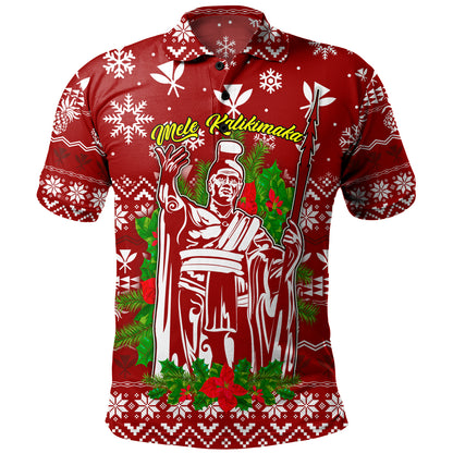 Hawaii Polo Shirt Christmas Hawaii King Kanaka Maoli Pattern