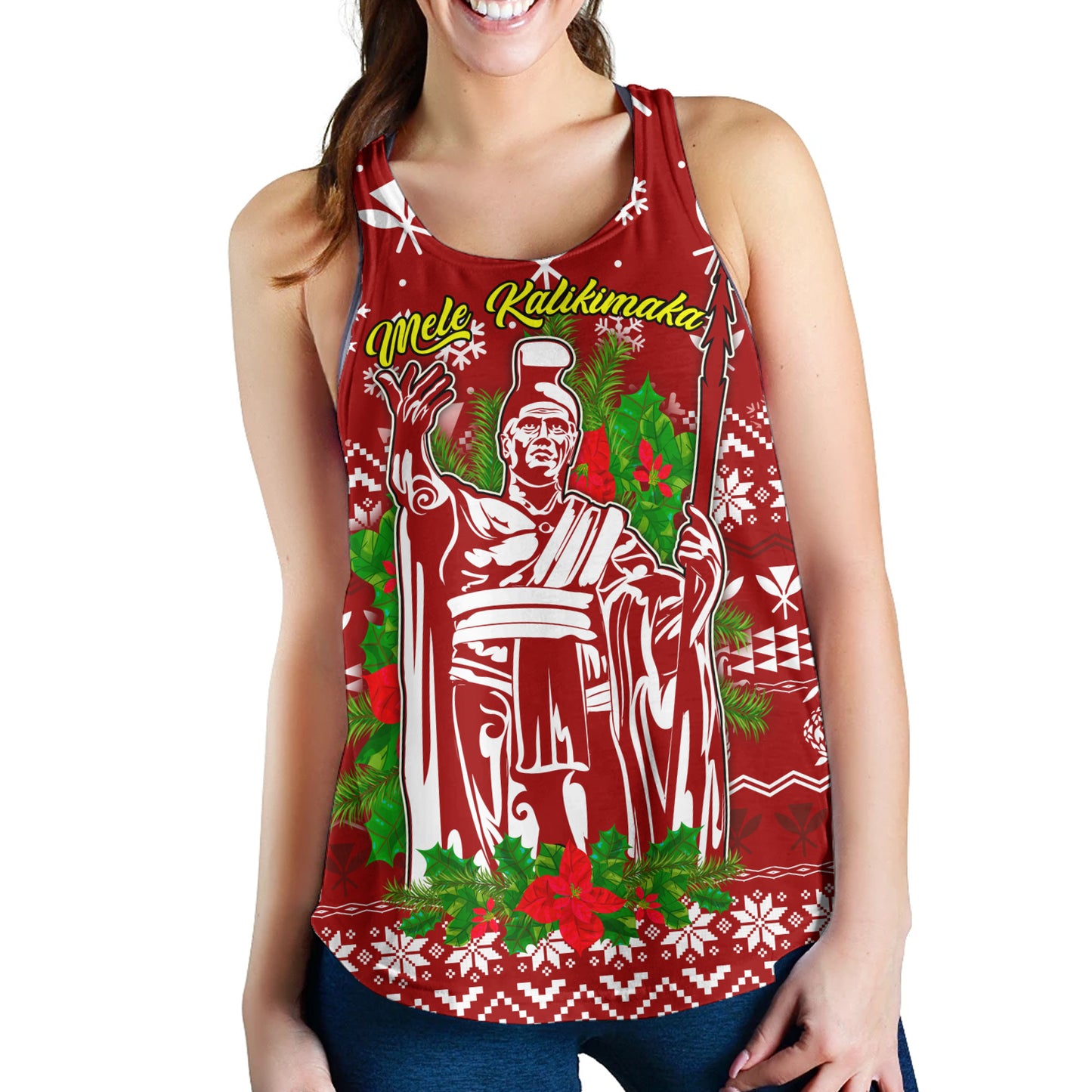 Hawaii Women Tank Christmas Hawaii King Kanaka Maoli Pattern