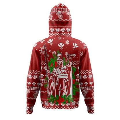 Hawaii Hoodie Christmas Hawaii King Kanaka Maoli Pattern