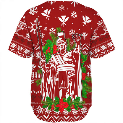 Hawaii Baseball Shirt Christmas Hawaii King Kanaka Maoli Pattern