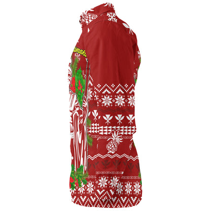 Hawaii Long Sleeve Shirt Christmas Hawaii King Kanaka Maoli Pattern