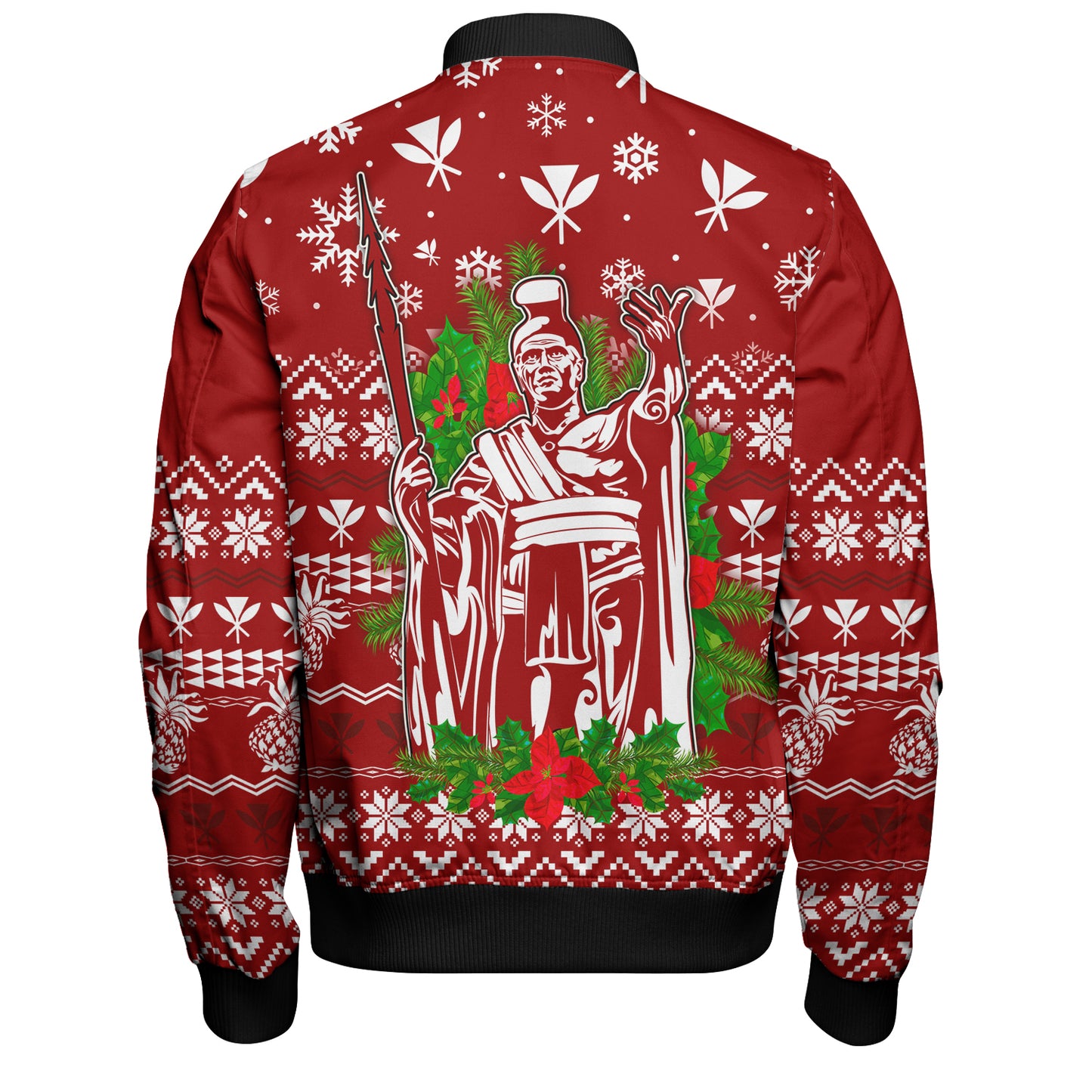Hawaii Bomber Jacket Christmas Hawaii King Kanaka Maoli Pattern