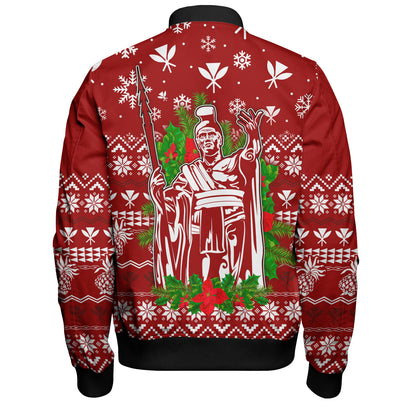 Hawaii Bomber Jacket Christmas Hawaii King Kanaka Maoli Pattern