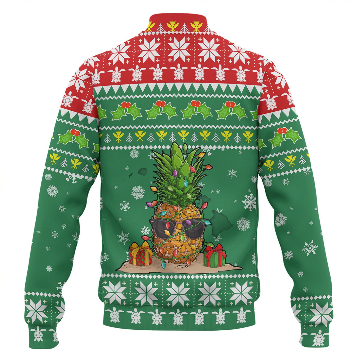 Hawaii Baseball Jacket Pineapple Christmas Tree Kanaka Maoli Pattern