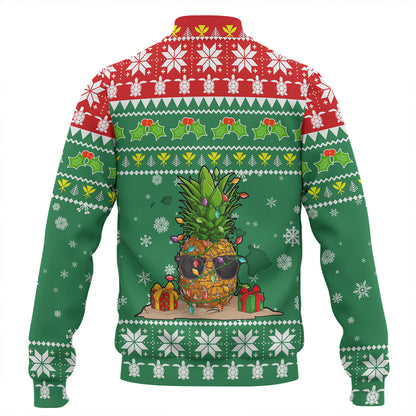 Hawaii Baseball Jacket Pineapple Christmas Tree Kanaka Maoli Pattern