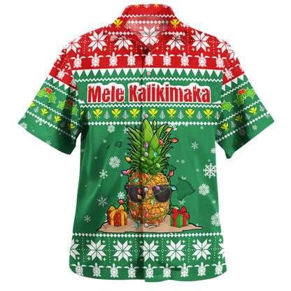 Hawaii Hawaiian Shirt Pineapple Christmas Tree Kanaka Maoli Pattern