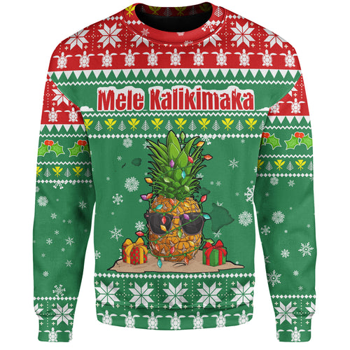 Hawaii Sweatshirt Pineapple Christmas Tree Kanaka Maoli Pattern