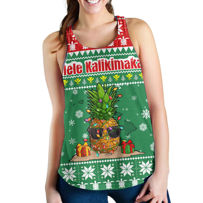 Hawaii Women Tank Pineapple Christmas Tree Kanaka Maoli Pattern