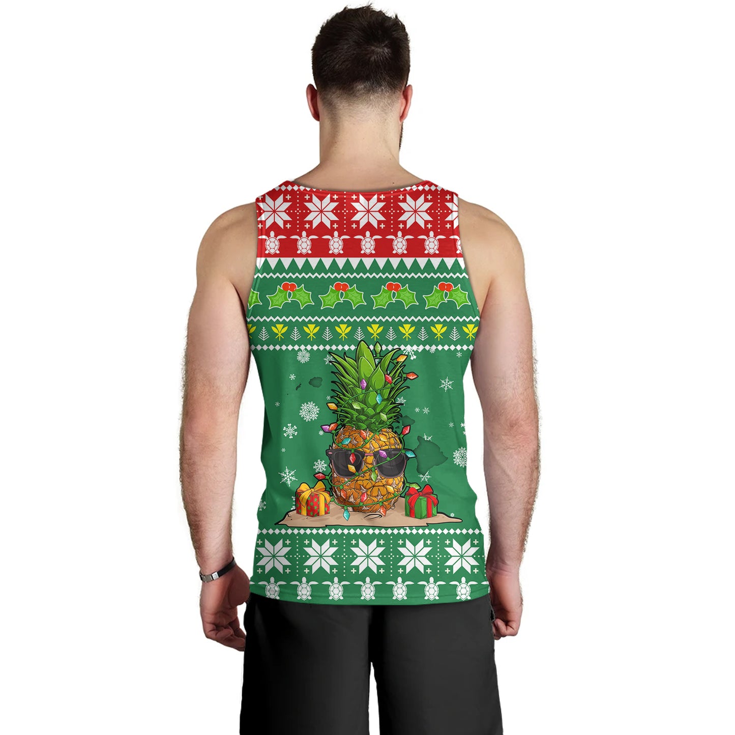 Hawaii Tank Top Pineapple Christmas Tree Kanaka Maoli Pattern