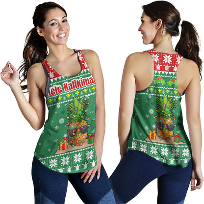 Hawaii Women Tank Pineapple Christmas Tree Kanaka Maoli Pattern