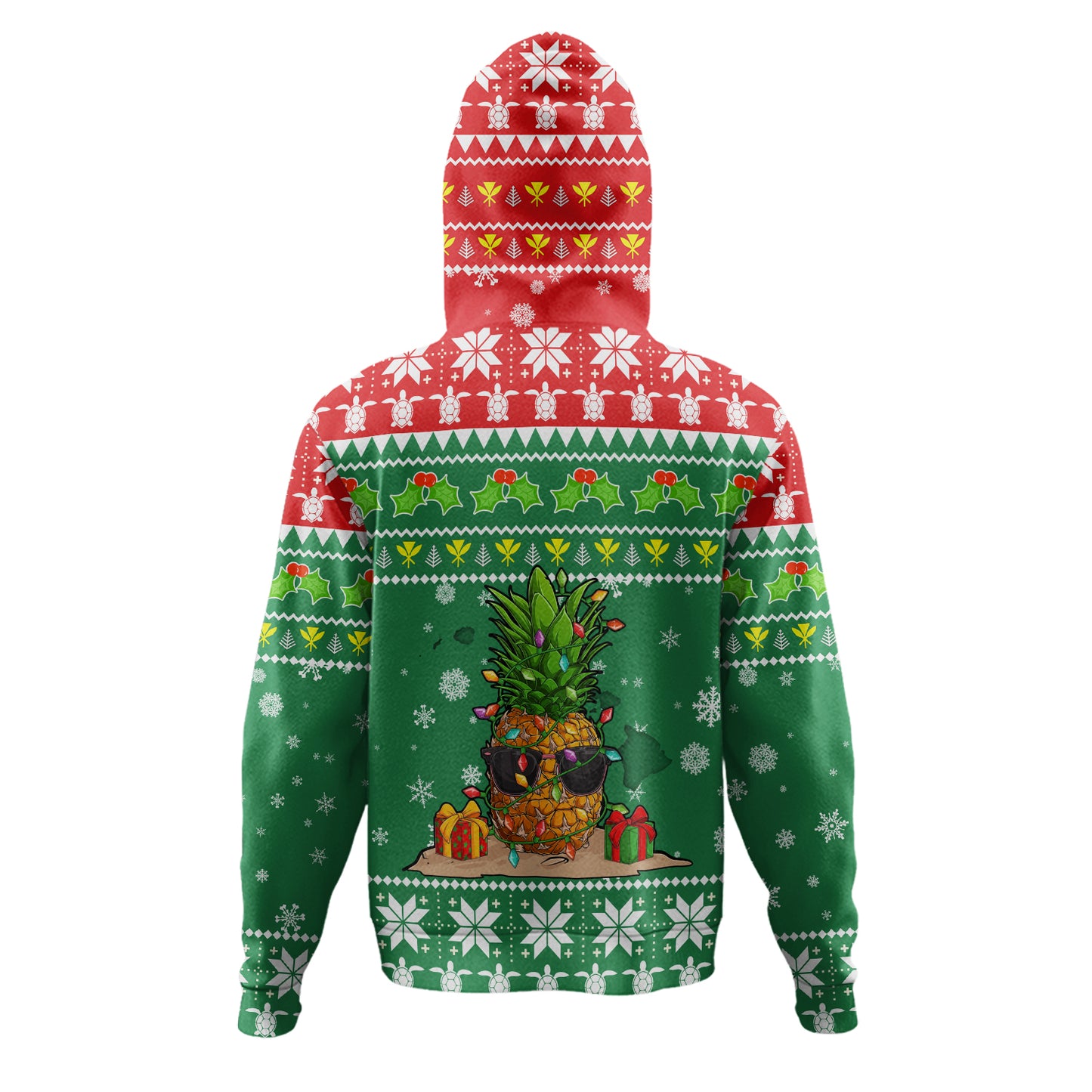 Hawaii Hoodie Pineapple Christmas Tree Kanaka Maoli Pattern