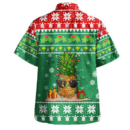 Hawaii Hawaiian Shirt Pineapple Christmas Tree Kanaka Maoli Pattern
