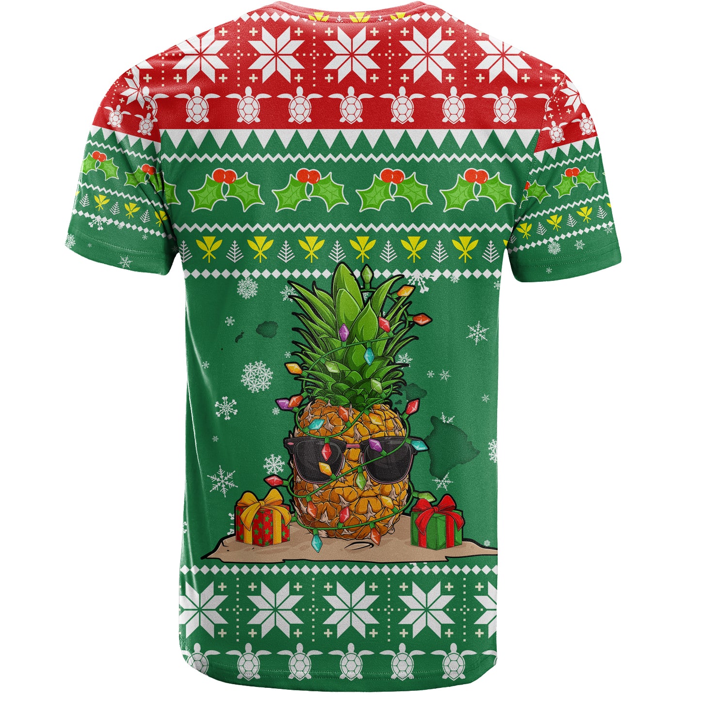Hawaii T-Shirt Pineapple Christmas Tree Kanaka Maoli Pattern