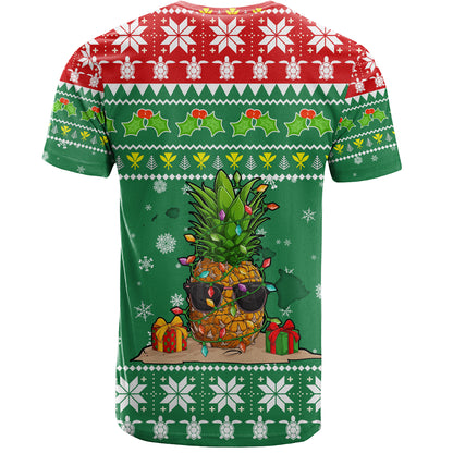 Hawaii T-Shirt Pineapple Christmas Tree Kanaka Maoli Pattern