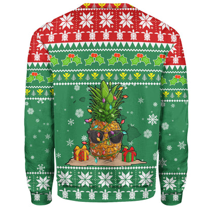 Hawaii Sweatshirt Pineapple Christmas Tree Kanaka Maoli Pattern