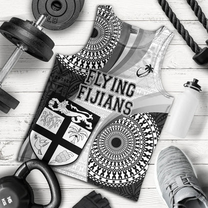 Fiji Tank Top Flying Fijians Rugby Tribal Pattern With Shield 2023