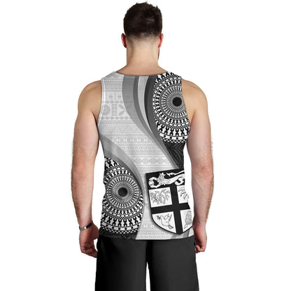 Fiji Tank Top Flying Fijians Rugby Tribal Pattern With Shield 2023