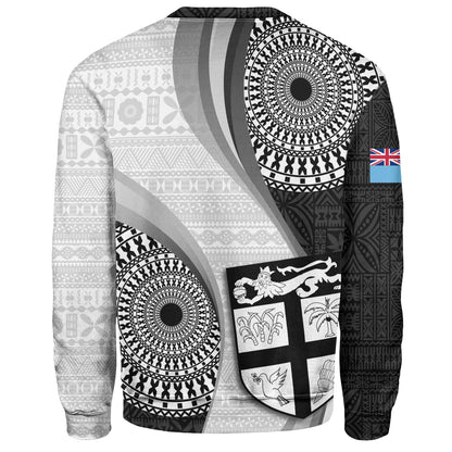 Fiji Sweatshirt Flying Fijians Rugby Tribal Pattern With Shield 2023