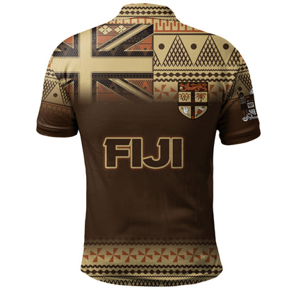 Fiji Polo Shirt Flag Color With Traditional Patterns Ver 2