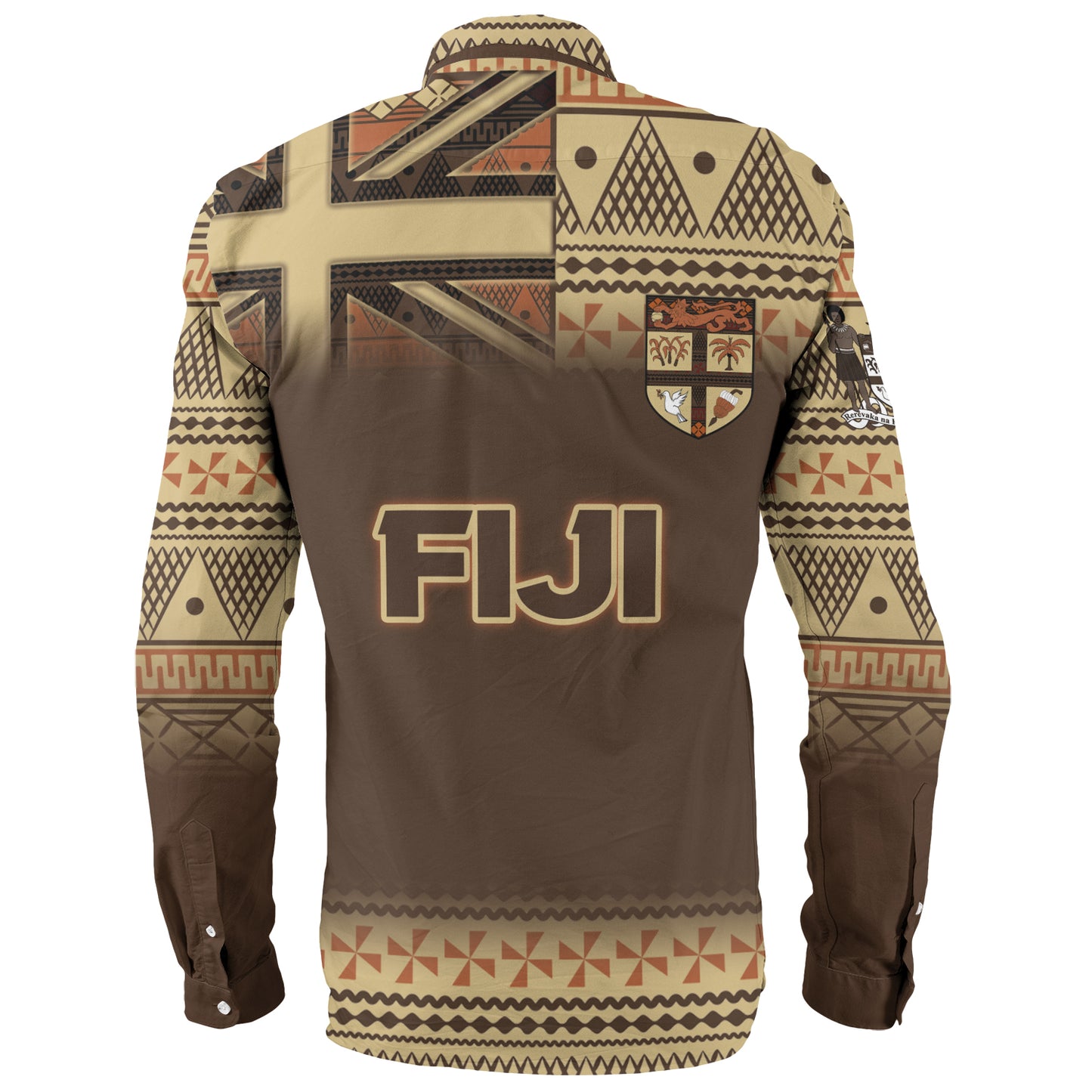 Fiji Long Sleeve Shirt Flag Color With Traditional Patterns Ver 2