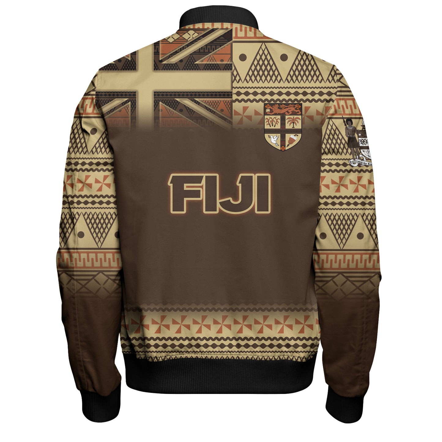 Fiji Bomber Jacket Flag Color With Traditional Patterns Ver 2