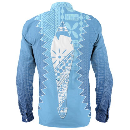 Fiji Long Sleeve Shirt Boso Levu With Fijian War Club Polynesian