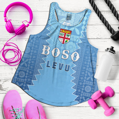 Fiji Women Tank Boso Levu With Fijian War Club Polynesian