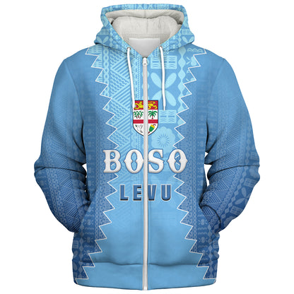 Fiji Sherpa Hoodie Boso Levu With Fijian War Club Polynesian