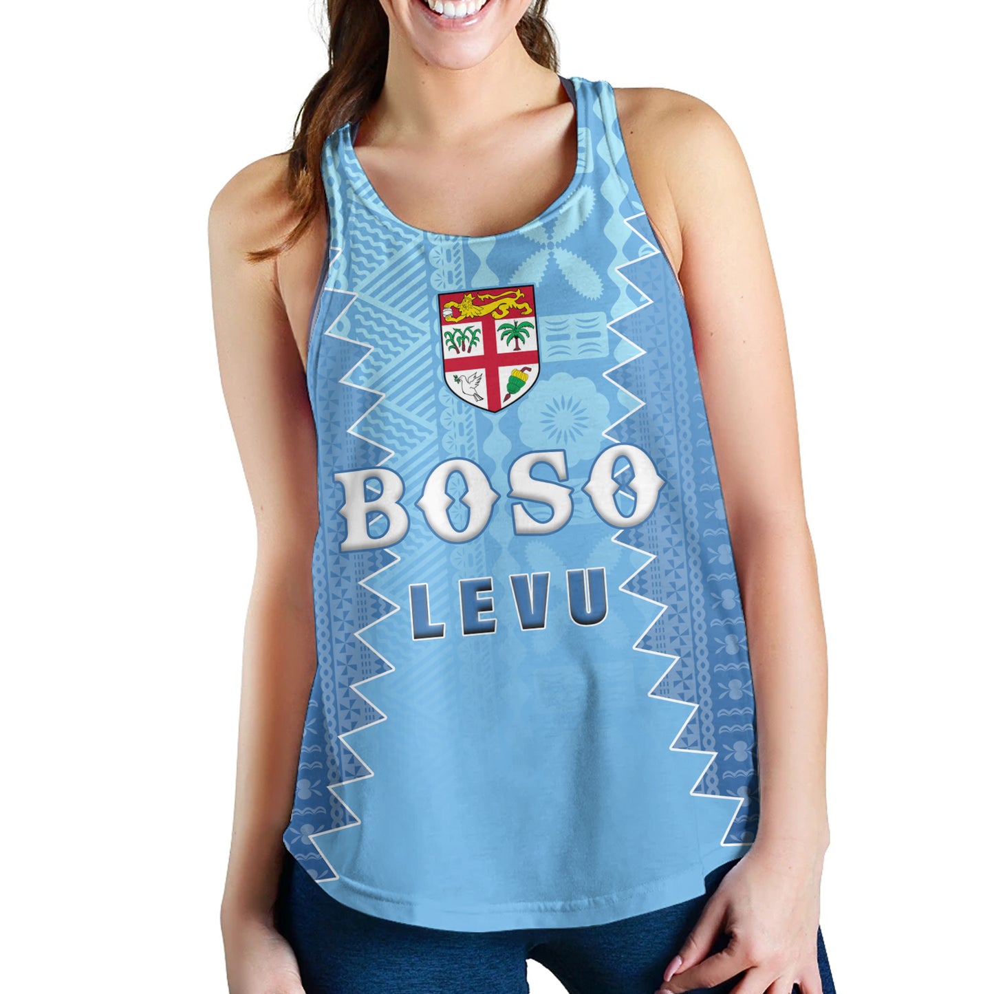 Fiji Women Tank Boso Levu With Fijian War Club Polynesian