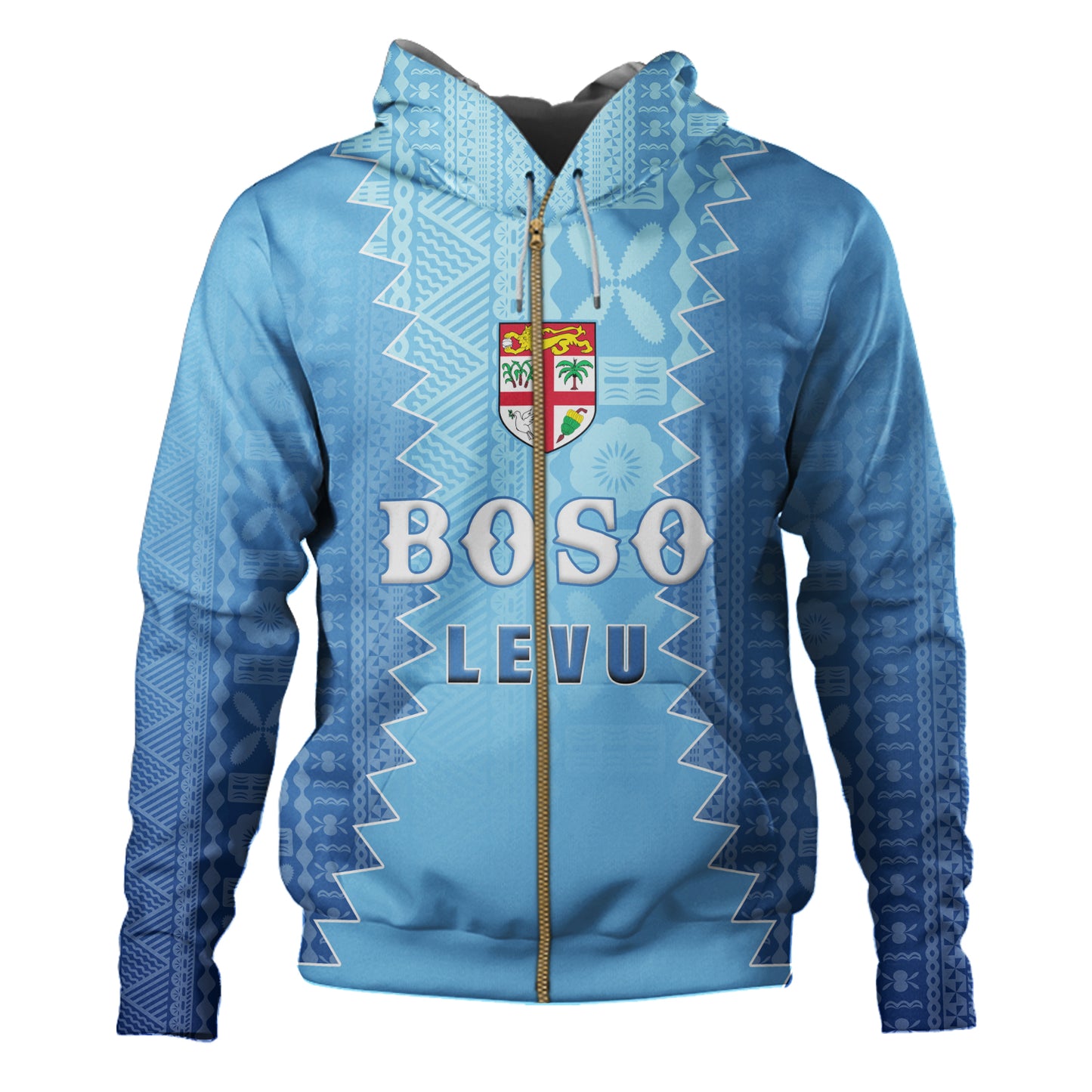 Fiji Hoodie Boso Levu With Fijian War Club Polynesian
