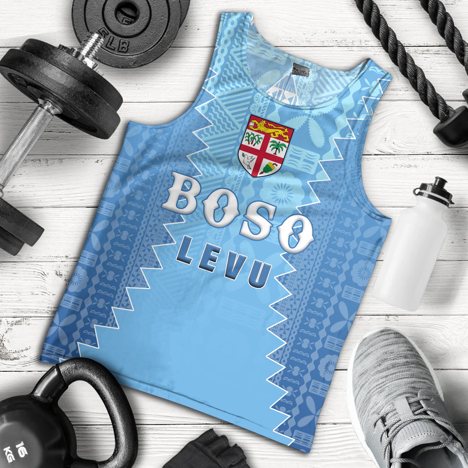 Fiji Tank Top Boso Levu With Fijian War Club Polynesian