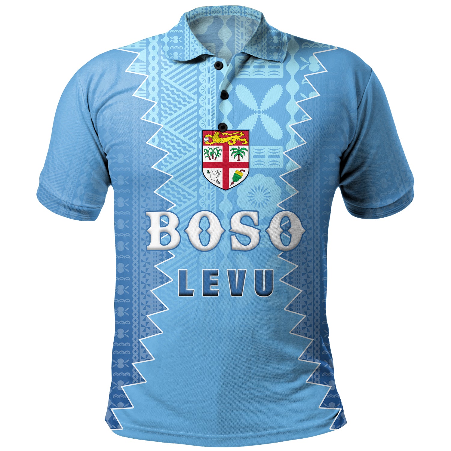Fiji Polo Shirt Boso Levu With Fijian War Club Polynesian
