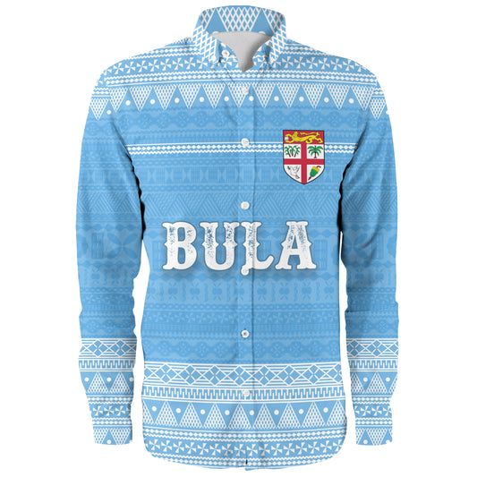 Fiji Long Sleeve Shirt Bula Coat Of Arm Of Fiji Polynesian