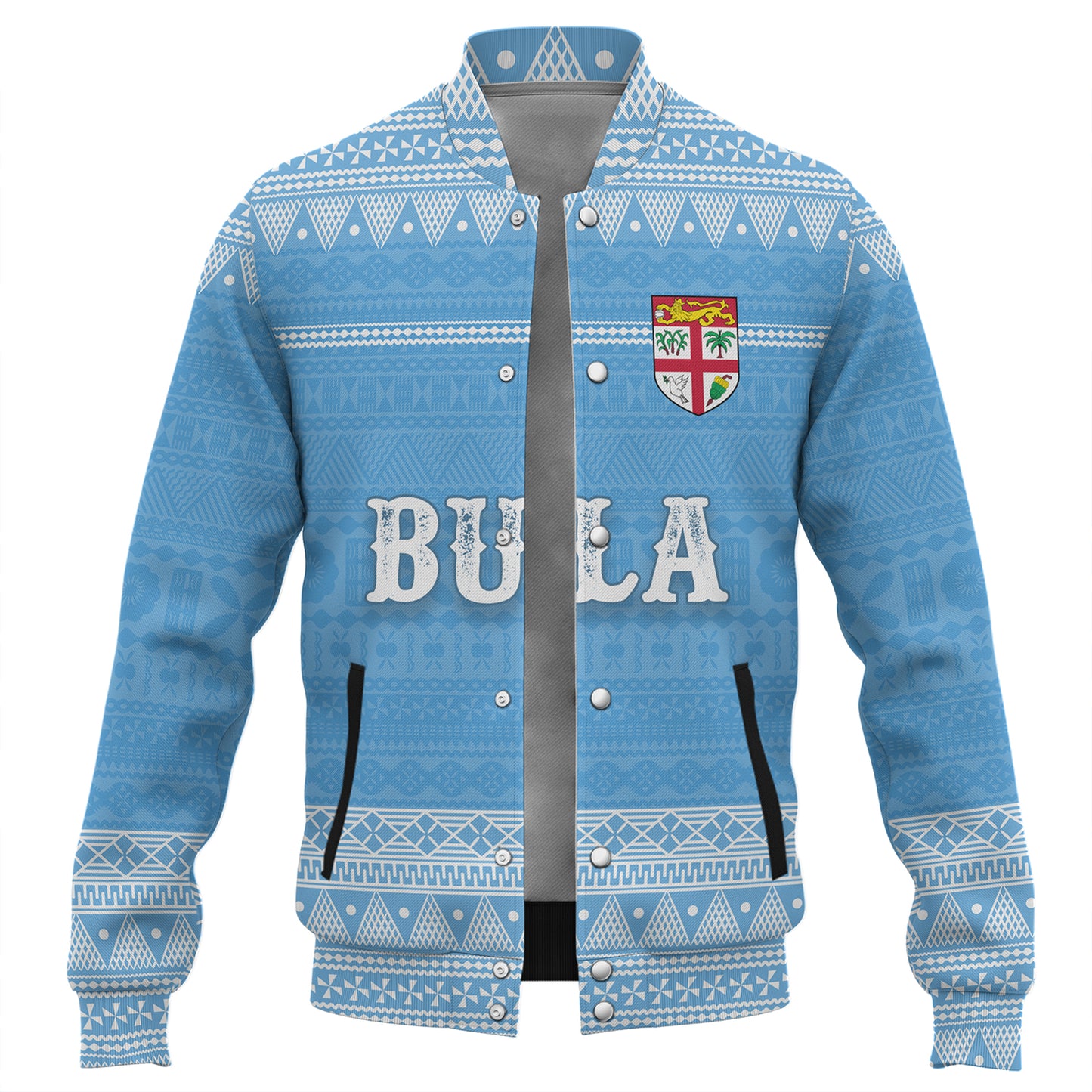 Fiji Baseball Jacket Bula Coat Of Arm Of Fiji Polynesian