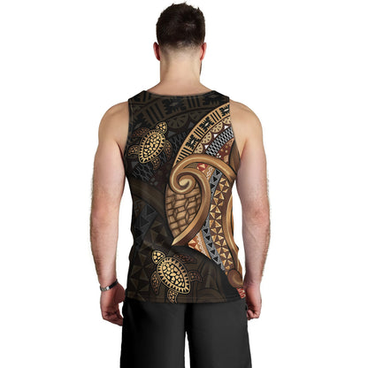 Fiji Tank Top Golden Turtles Fiji Tribal Pattern
