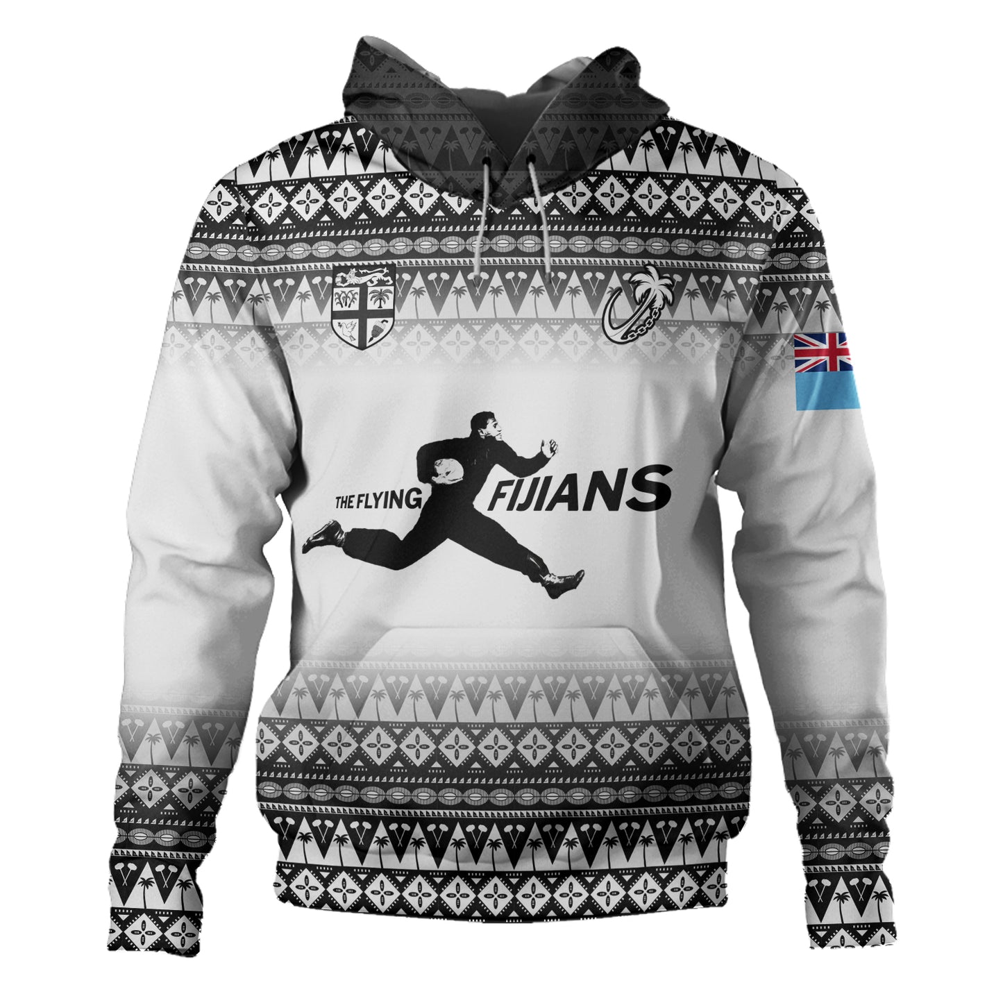 Fiji Hoodie Vintage Flying Fijians Rugby Tribal Pattern 2023