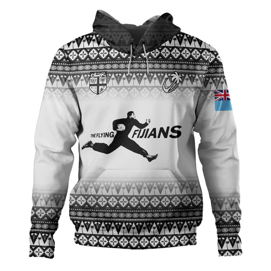 Fiji Hoodie Vintage Flying Fijians Rugby Tribal Pattern 2023